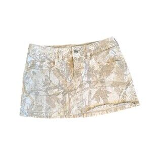 Hollister Skort Womens Size 0 Beige Camouflage Low Rise Mini Built-In